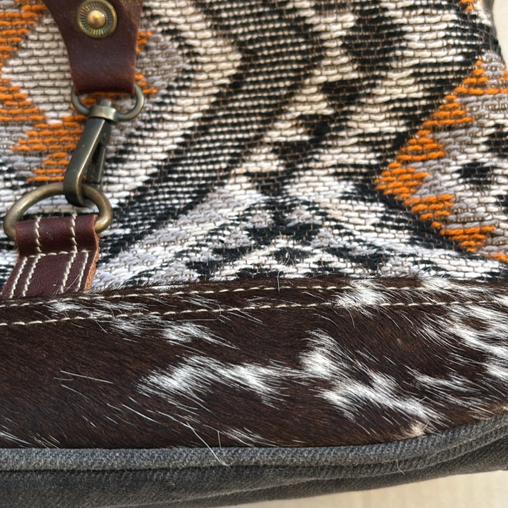 Myra Bag Brown And Orange Patterned Shoulder Bag - image 3